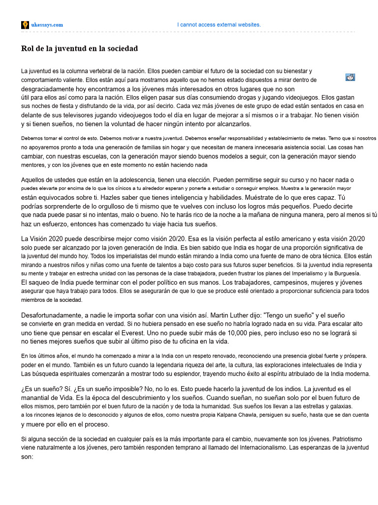 El Papel de La Juventud en La Sociedad | PDF | Cambio climático | Violencia