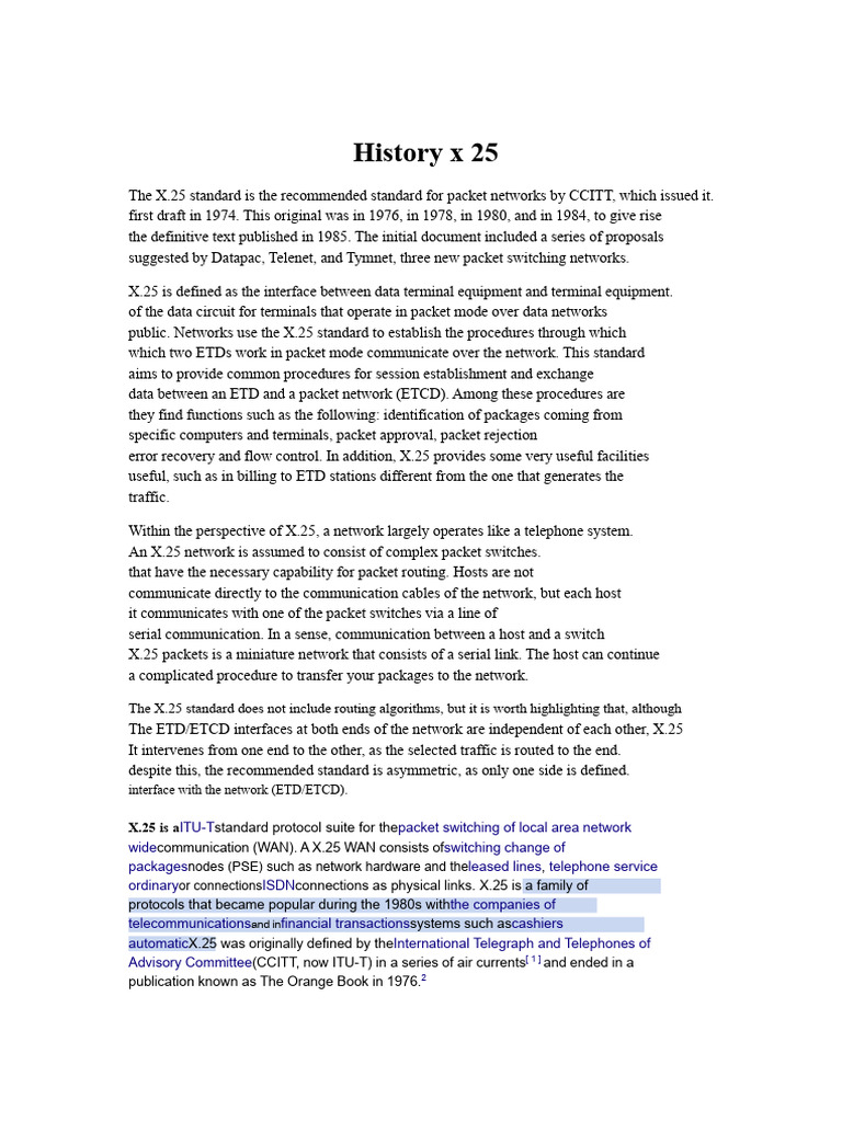 Consultation of History X 25 | PDF | Packet Switching | Computer Network
