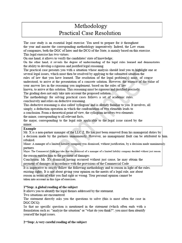 Methodology Case Study Resolution | PDF | Reason | Methodology