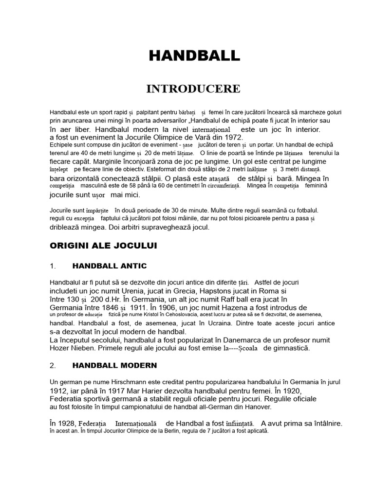 Handbal 1 1 | PDF
