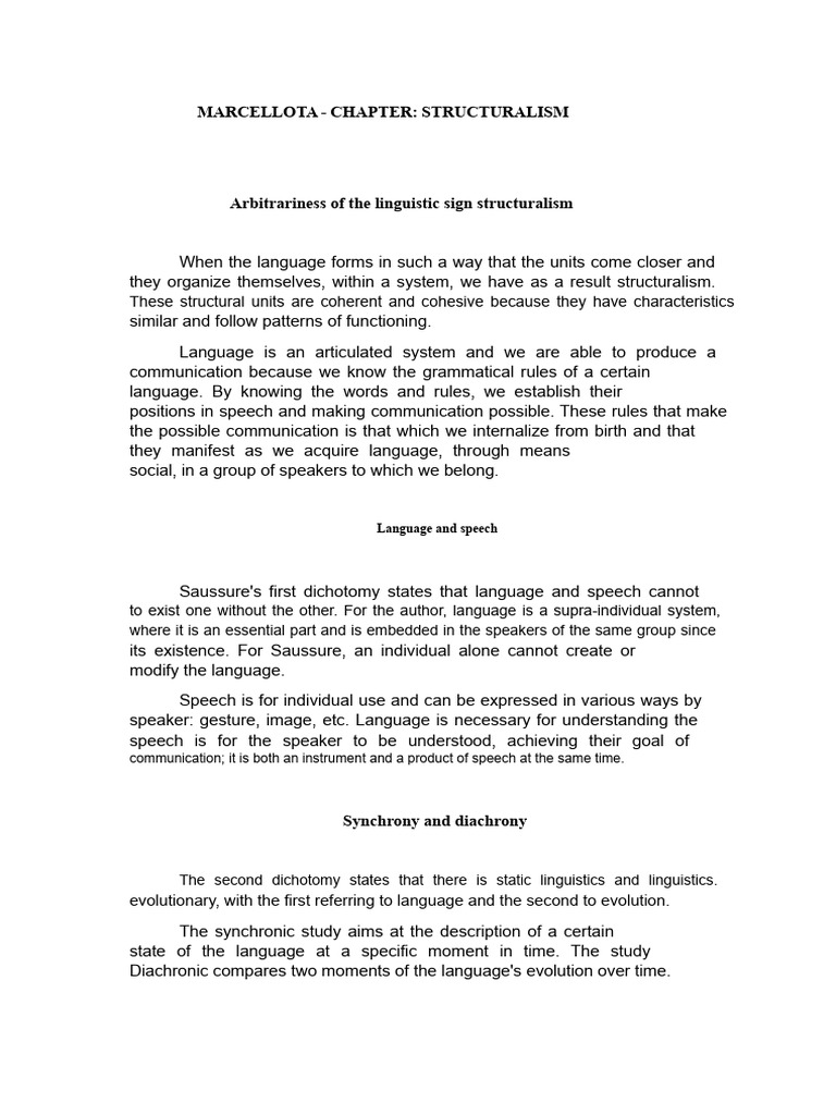 Understanding Structuralism in Language | PDF | Linguistics | Human ...
