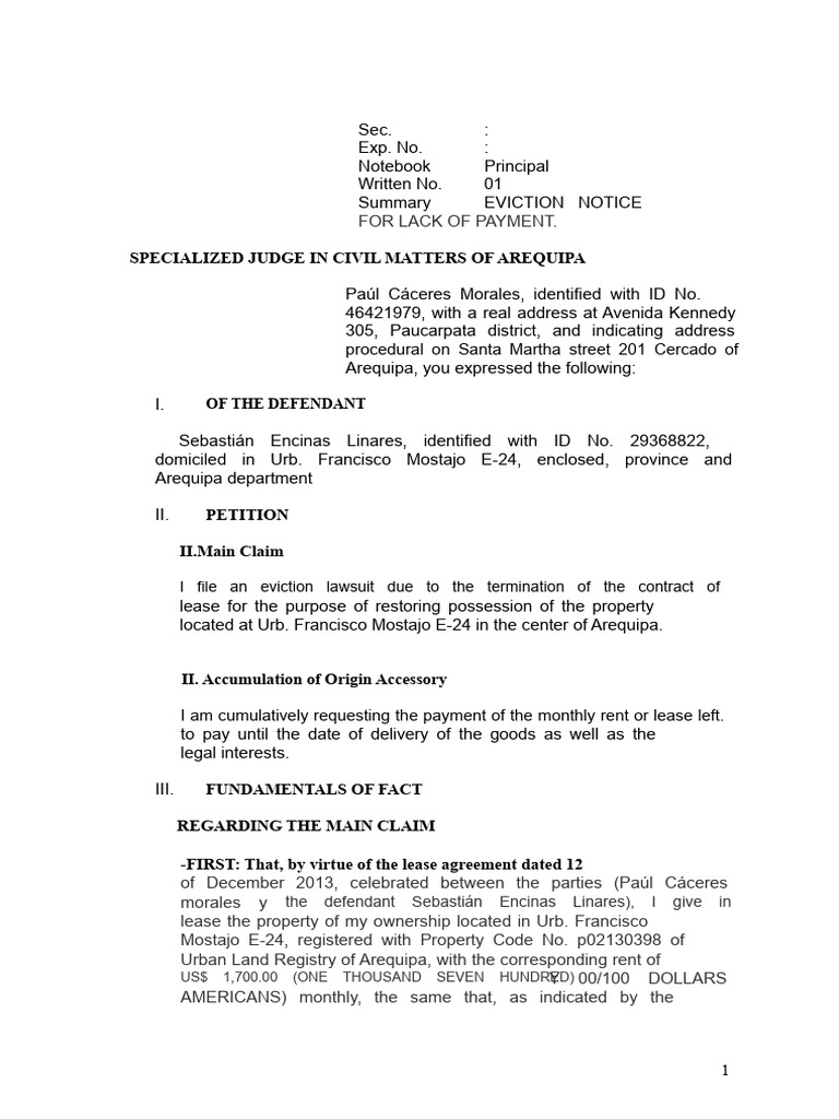 Eviction Notice | PDF | Lease | Eviction