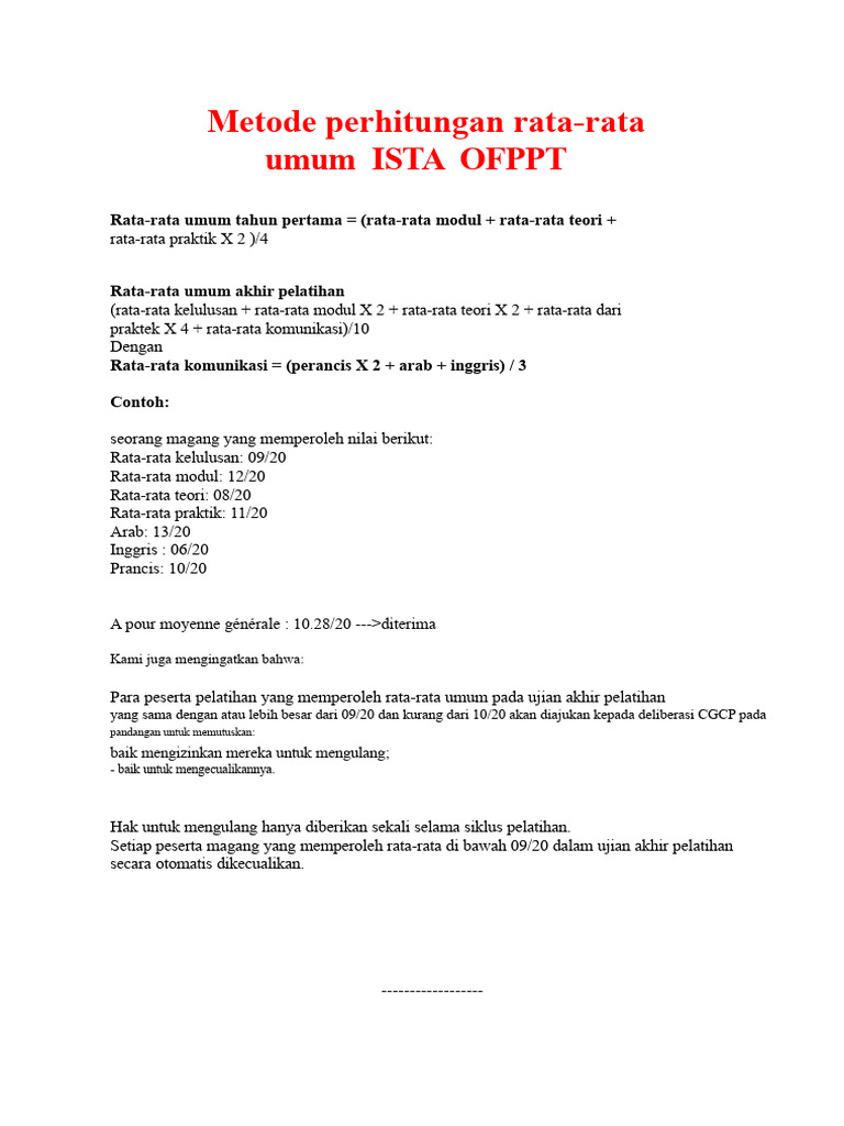 Metode Perhitungan Rata-Rata Umum | PDF
