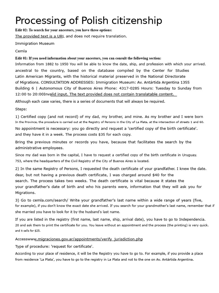Polish Citizenship Application Guide | PDF | Identity Document ...