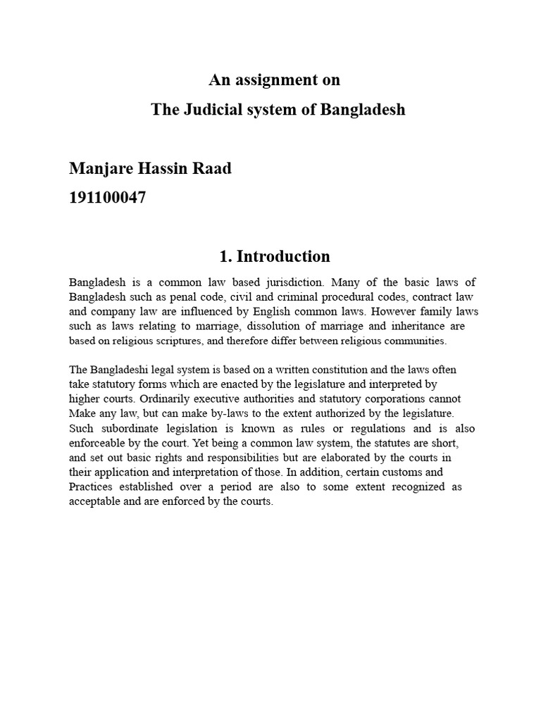 Overview of Bangladesh's Judicial System | PDF | Supreme Courts ...