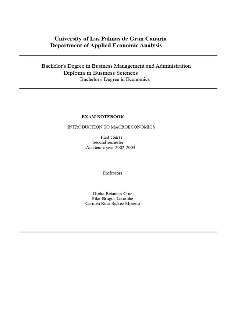 Macro Exam Notebook With Solution | PDF | Macroeconomics | Economies