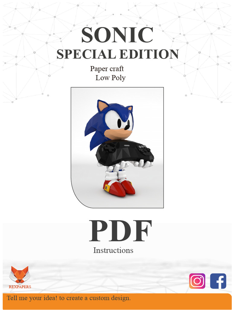 Sonic Papercraft Template Guide | PDF | Printing