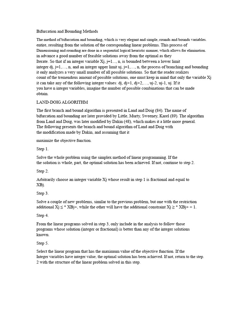 Branch and Bound Algorithm Explained | PDF | Linear Programming ...