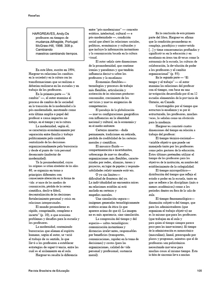 Reseña LV - Los Profesores - en Tiempos de Cambio PDF | PDF | Enseñando ...