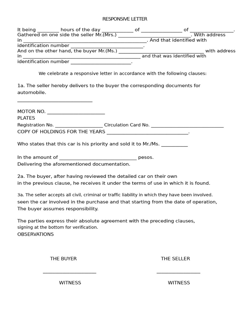 Automobile Release Letter | PDF