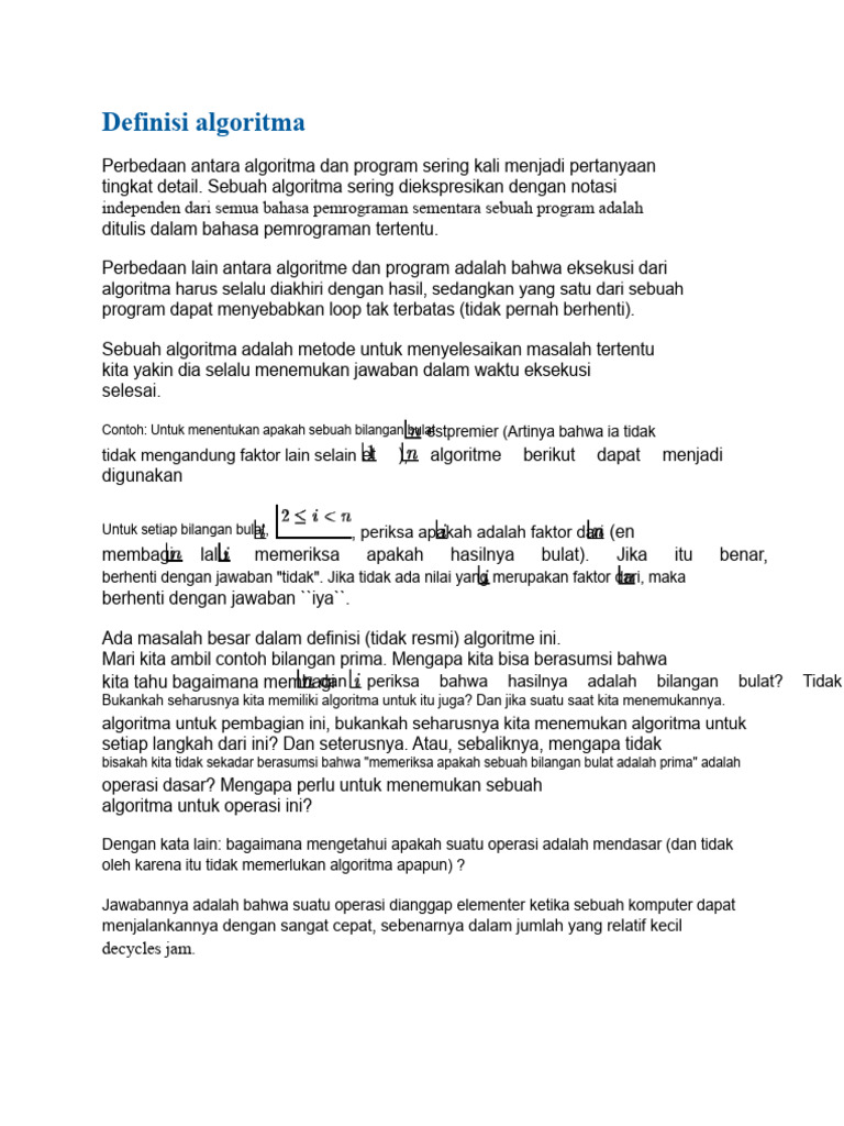 Perbedaan Algoritma dan Program | PDF