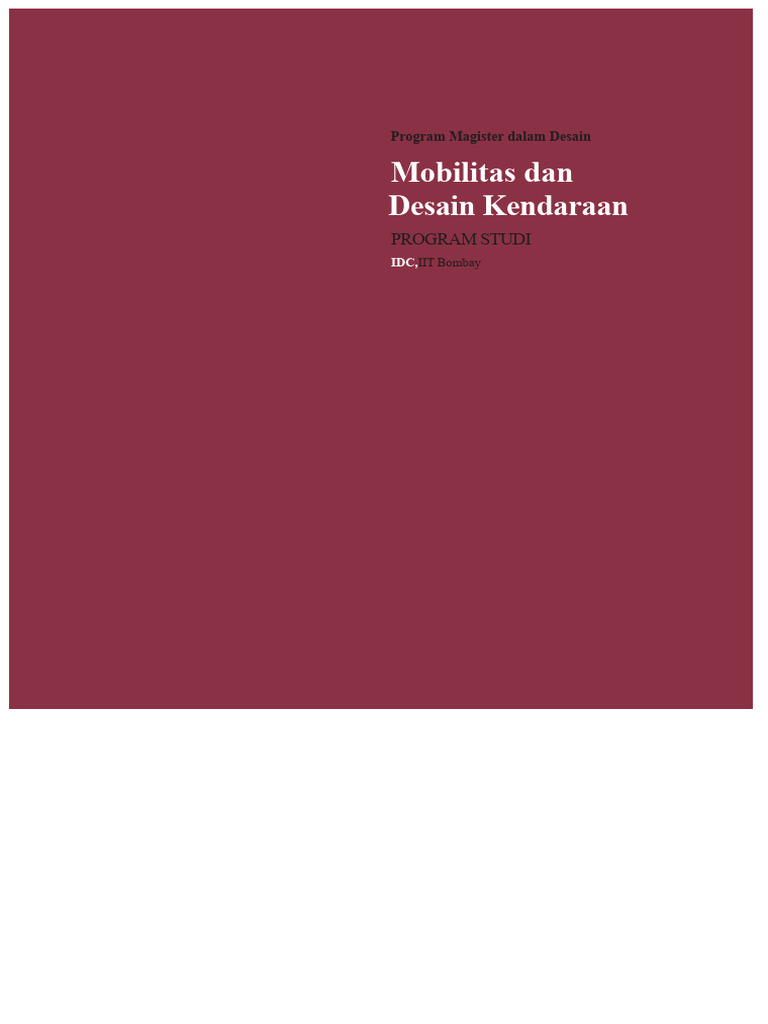 Program M.Des Desain Mobilitas Kendaraan | PDF