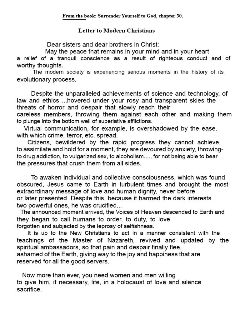 Letter to Modern Christians: A Call to Action | PDF | Love | Conscience