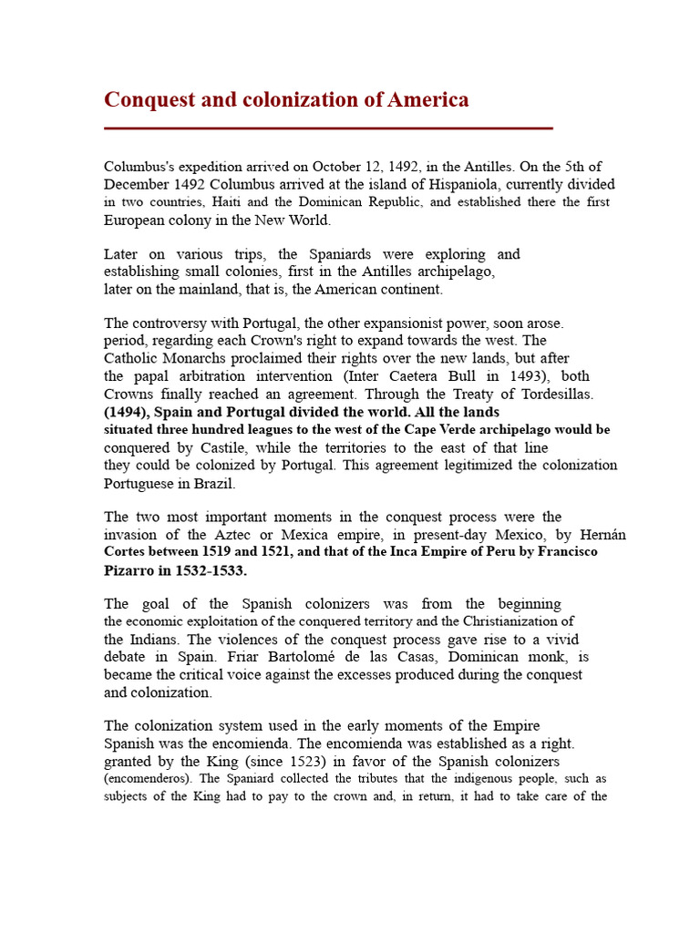 Spanish Colonization of America Overview | PDF | Spanish Colonization ...
