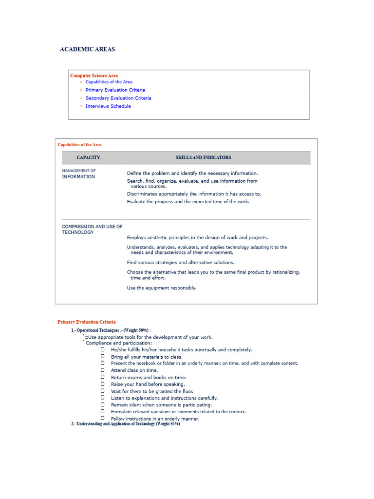 Computer Science Evaluation Criteria Guide | PDF | Computer Network ...