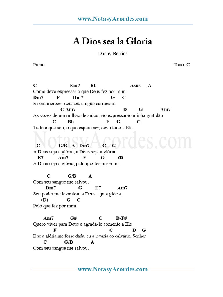 A Deus Seja A Glória Danny Berrios | PDF