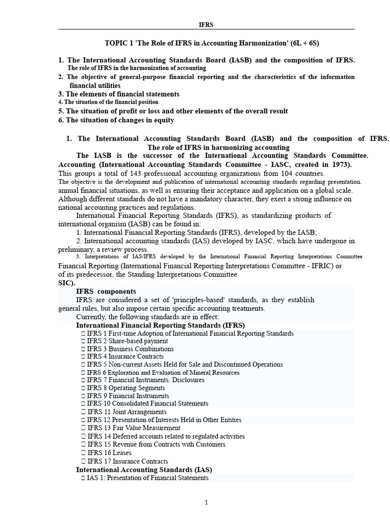 IFRS and Global Accounting Standards | PDF | International Financial ...