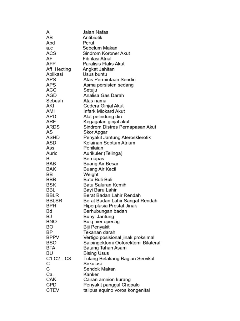 Daftar Singkatan NEW | PDF