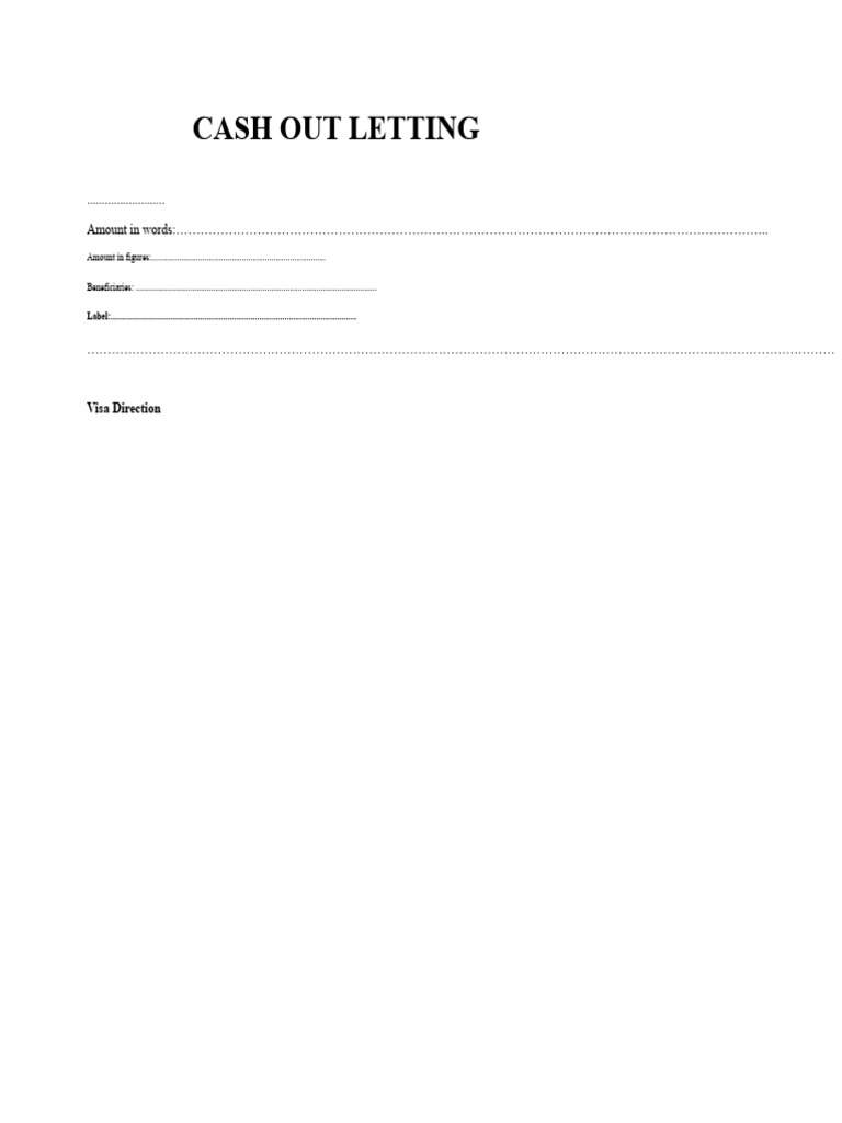 Cash Out Form and Withdrawal Slip | PDF