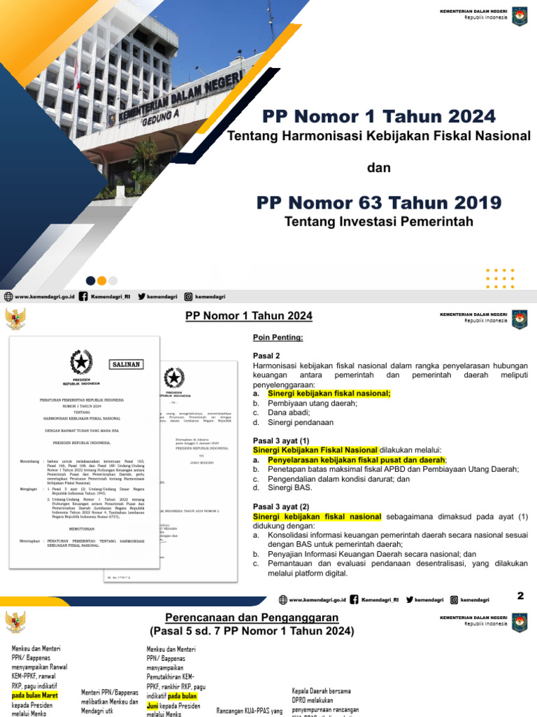 PP 1-2024 Dan PP 63 2019 | PDF