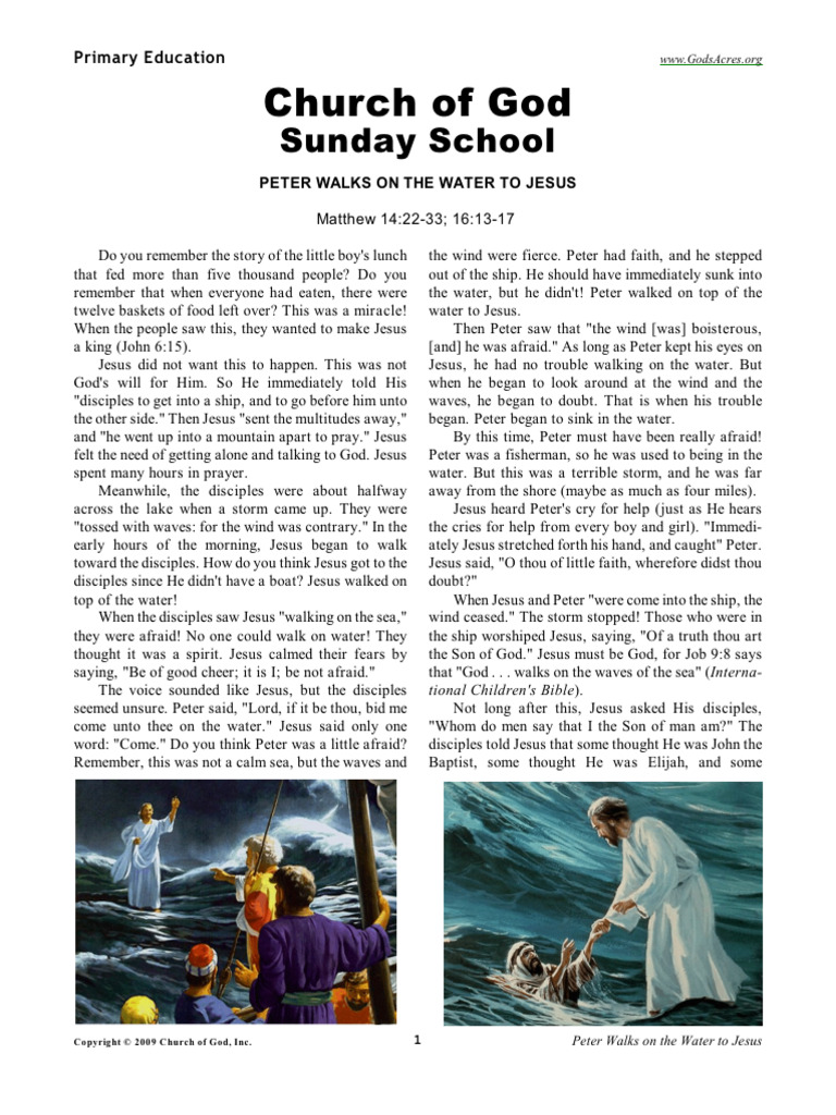 Peter Walks on Water: A Faith Lesson | PDF | Jesus | Saint Peter