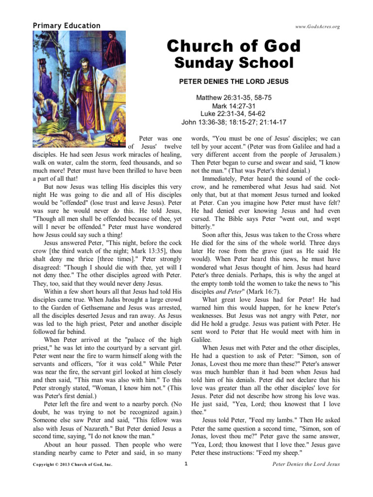 Peter's Denial and Restoration | PDF | Saint Peter | Jesus