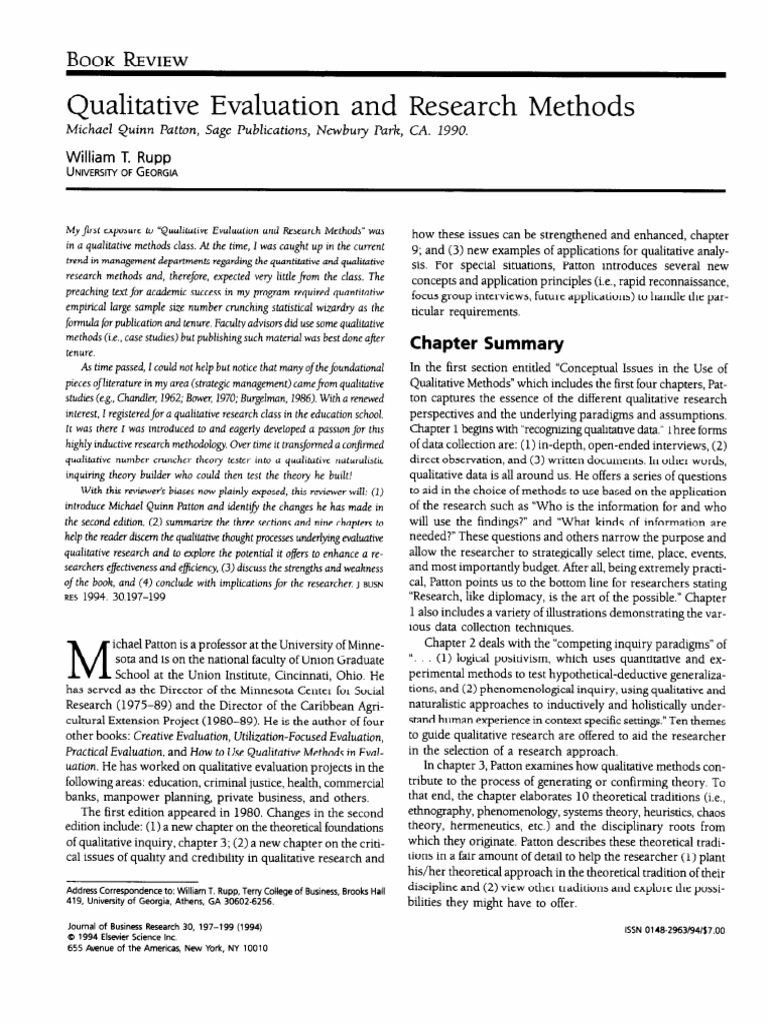 Review of Patton's Qualitative Methods | PDF | Qualitative Research ...