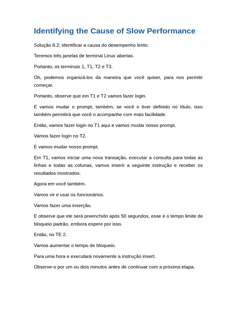 5 - Practice 8-2 Identifying The Cause of Slow Performance - Potuguês ...