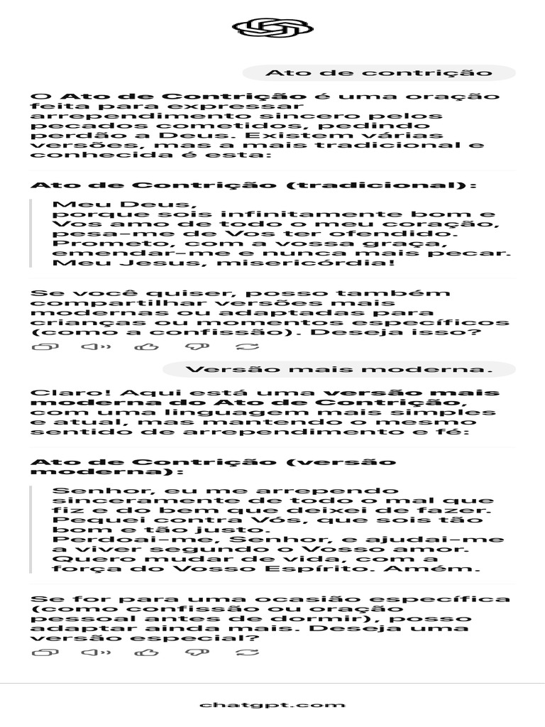 Ato de Contrição | PDF