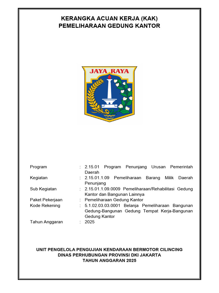 Pemeliharaan Gedung Kantor UPPKB 2025 | PDF