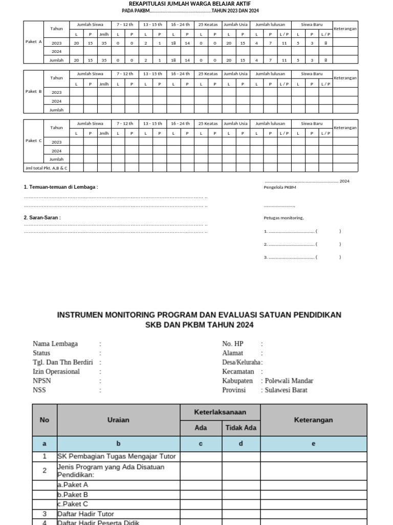 Format Monitoring 2024 | PDF