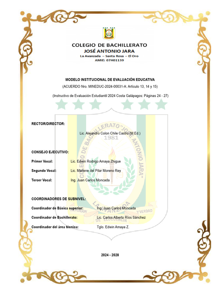 Modelo de Evaluación Educativa 2024-2028 | PDF | Evaluación | Enseñando