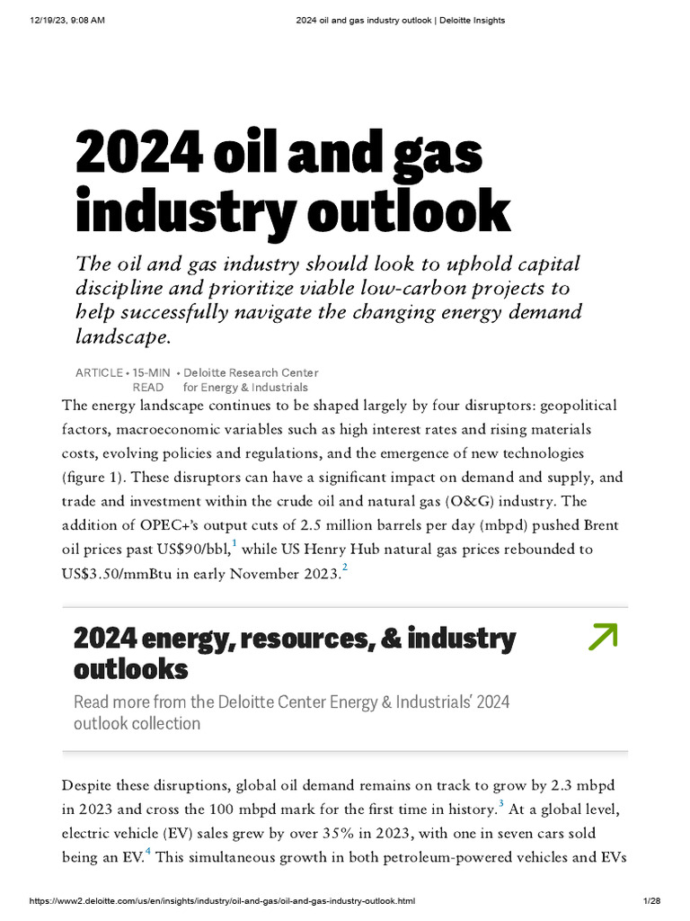 2024 Oil and Gas Industry Outlook | PDF | Artificial Intelligence ...