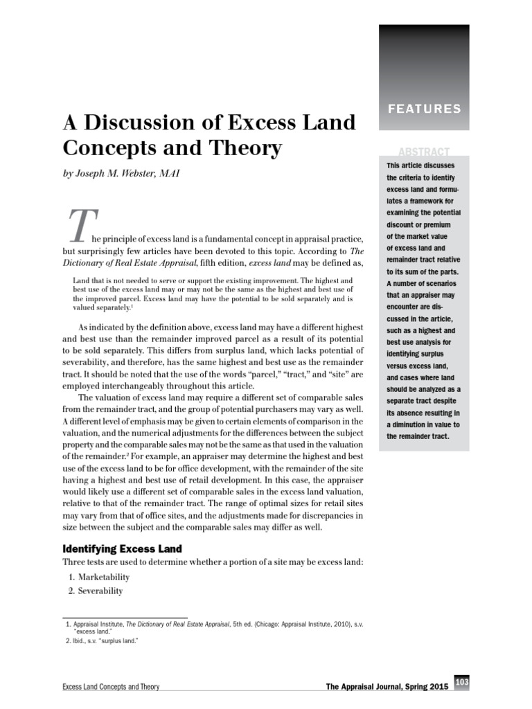Understanding Excess vs Surplus Land | PDF | Real Estate Appraisal ...
