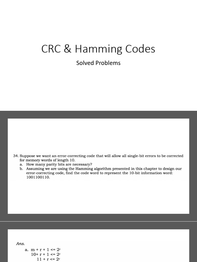 CRC & Hamming Codes | PDF