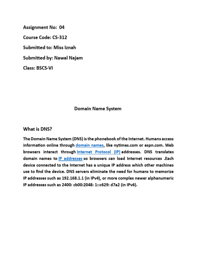 Understanding Domain Name System (DNS) | PDF | Domain Name System ...