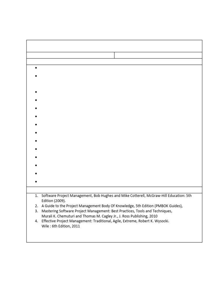 Software Project Management Course Contents | PDF