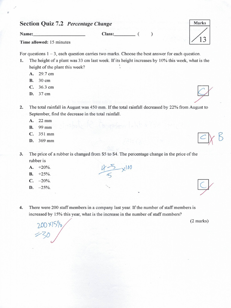 7.2 Percentage Change | PDF