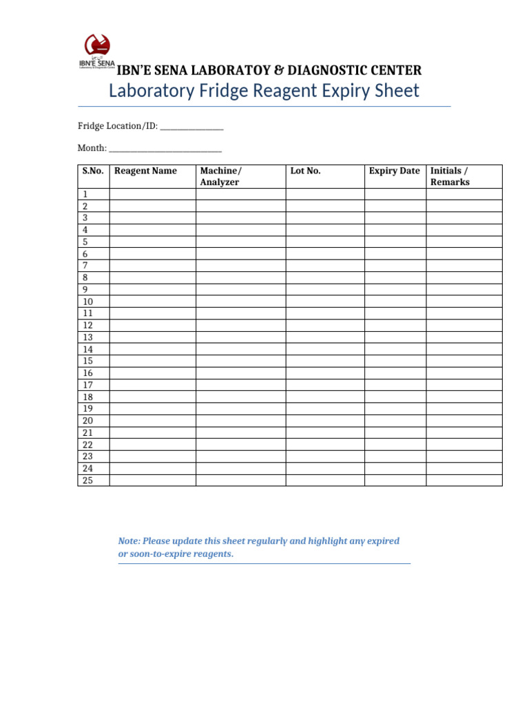 Laboratory Reagent Expiry Tracker | PDF