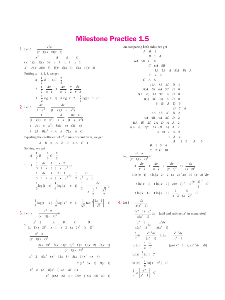 Integral Calculus Techniques and Solutions | PDF | Mathematics ...