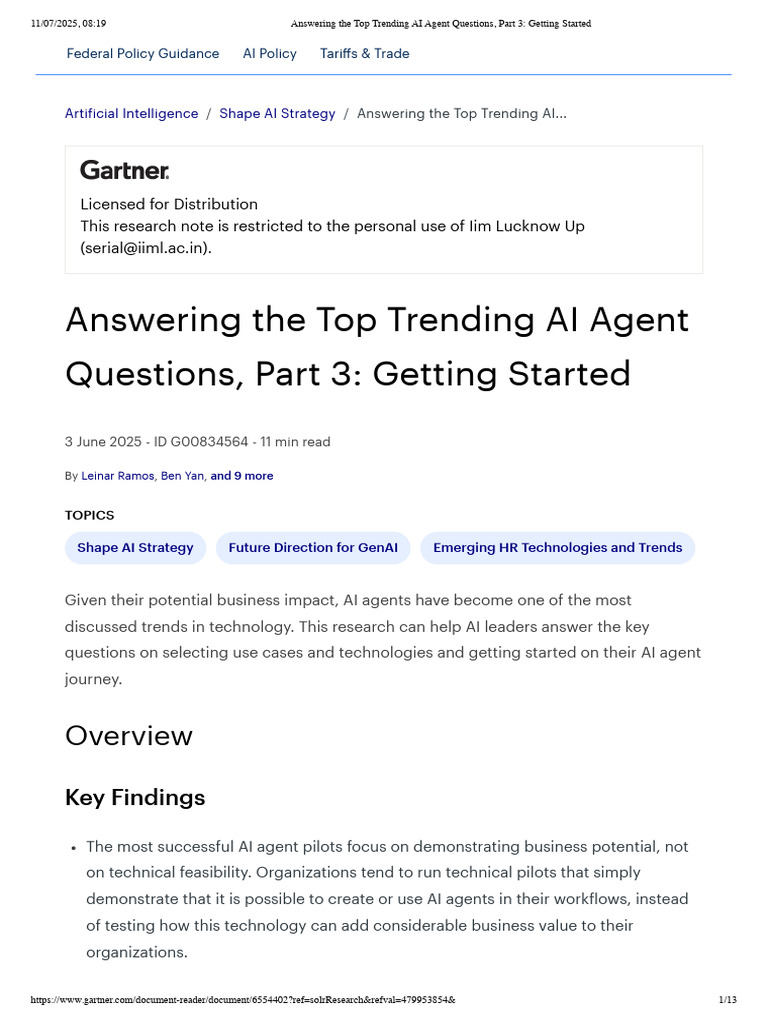 AI Agents: A Guide for Leaders | PDF | Artificial Intelligence ...
