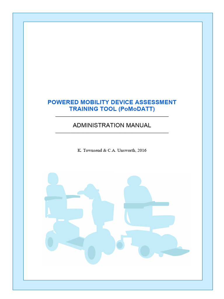 PoMoDATT Administration Manual | PDF | Occupational Therapy | Psychosocial