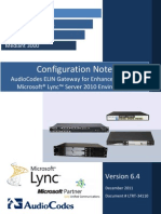 LTRT-34110 AudioCodes ELIN Gateway For MS Lync E9-1-1 Configuration Note