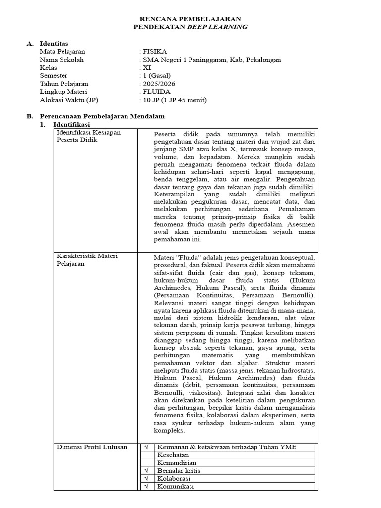 RPP Bab 4 Fluida | PDF