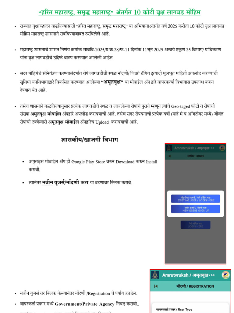 10 कोटी वृक्ष लागवड- SOP (2025) | PDF