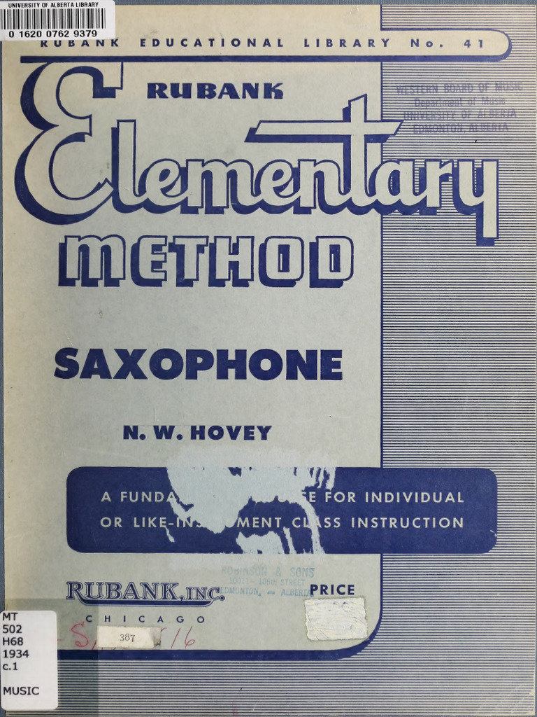 Saxophone Lessons Rubank Method Pdf Musicology Musical Compositions
