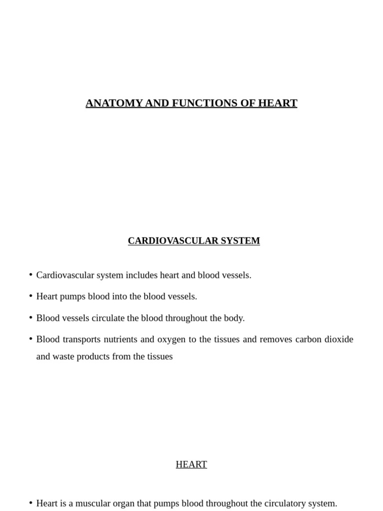 Anatomy and Functions of the Heart | PDF | Heart Valve | Heart