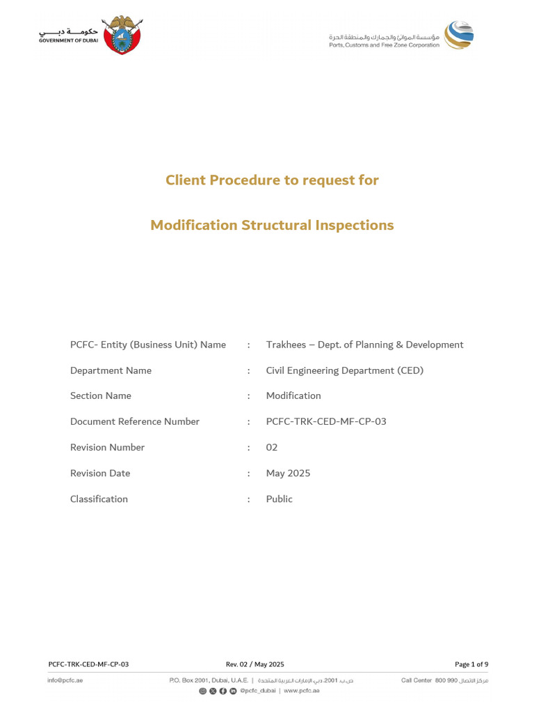 Trakhees Structural Inspection Procedure | PDF