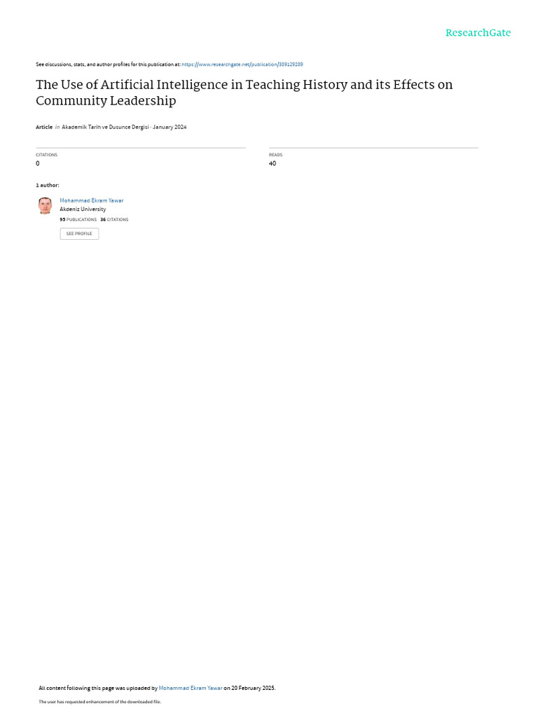 AI in History Education and Leadership | PDF | Artificial Intelligence ...