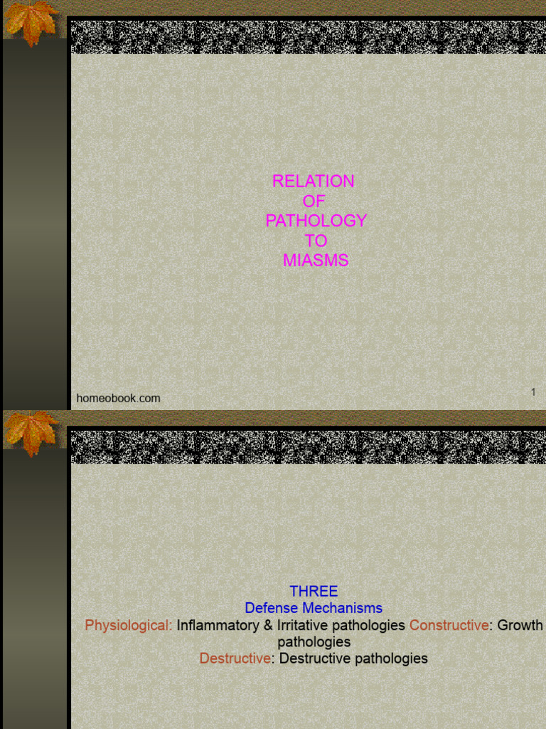 Relaion of Pathology To Miasm | PDF | Inflammation | Clinical Medicine